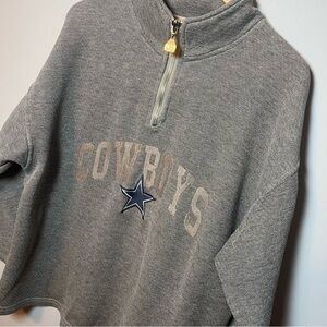 Vtg Dallas Cowboys Half-Zip Pullover Adult size Large Pro Player NFL Football